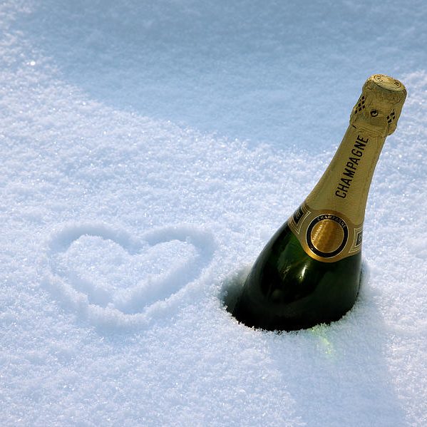 Champagne in snow